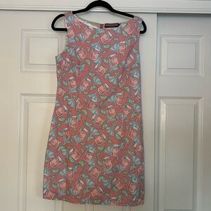 Vineyard Vines Pink and Green Cocktail Shift Dress